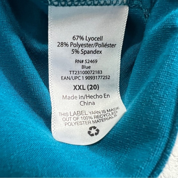 Time and Tru Womens Blue Short Sleeve Top New With Tags XXL - Picture 5 of 5